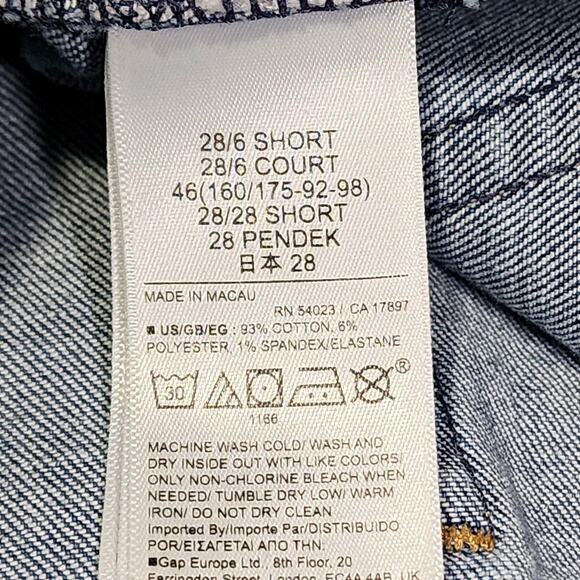 GAP Jeans 70s Flare High Rise 2 Tone Blue Denim Womens 28 Size 6 Short - Picture 7 of 12